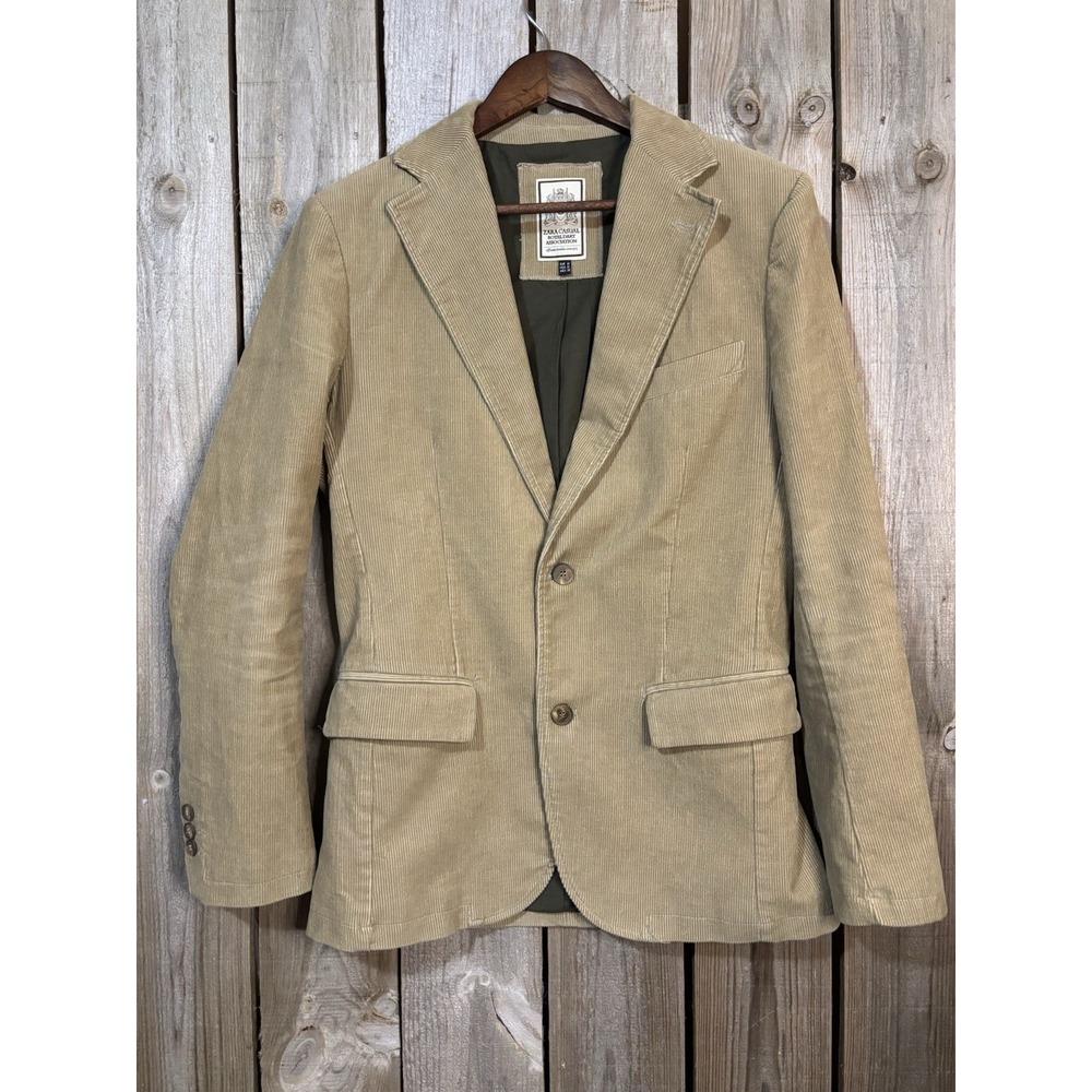 Zara Tan Corduroy Blazer Jacket Men's M
